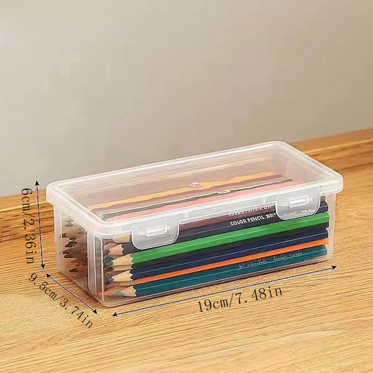 

Stackable Transparent Pencil Box - Large Capacity for Student Stationery, Sketch Art, and Brushes