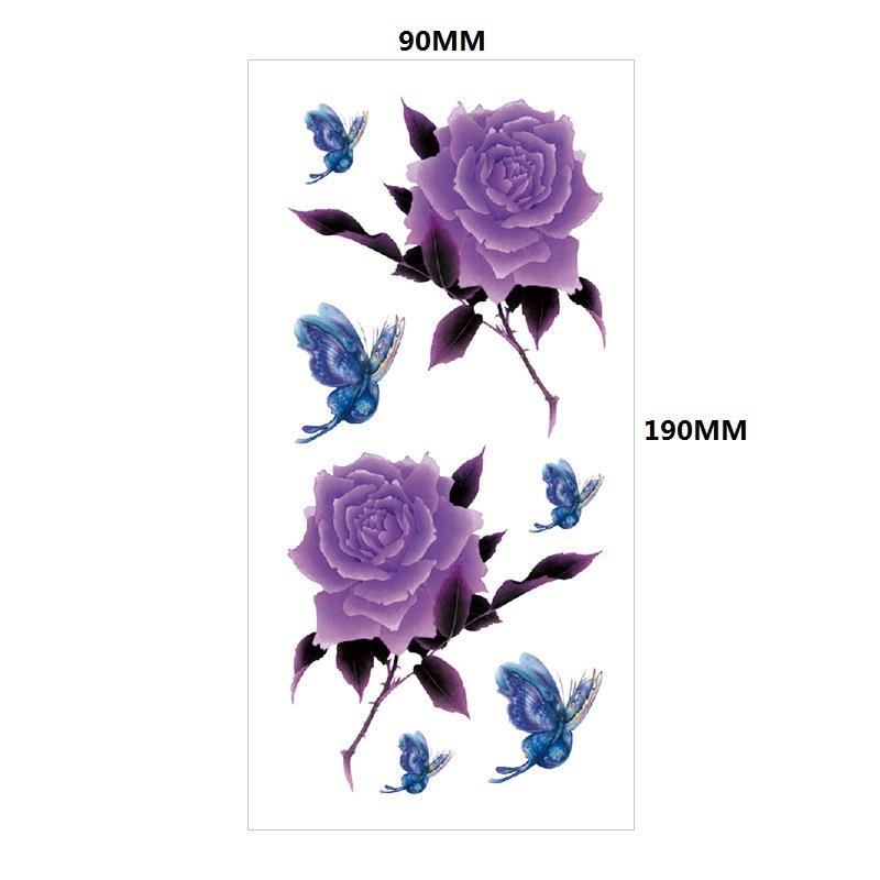 Water Transfer Phoenix Flower Colored Rose Waterproof Tattoo Sticker Set Simulation Tattoo Sticker