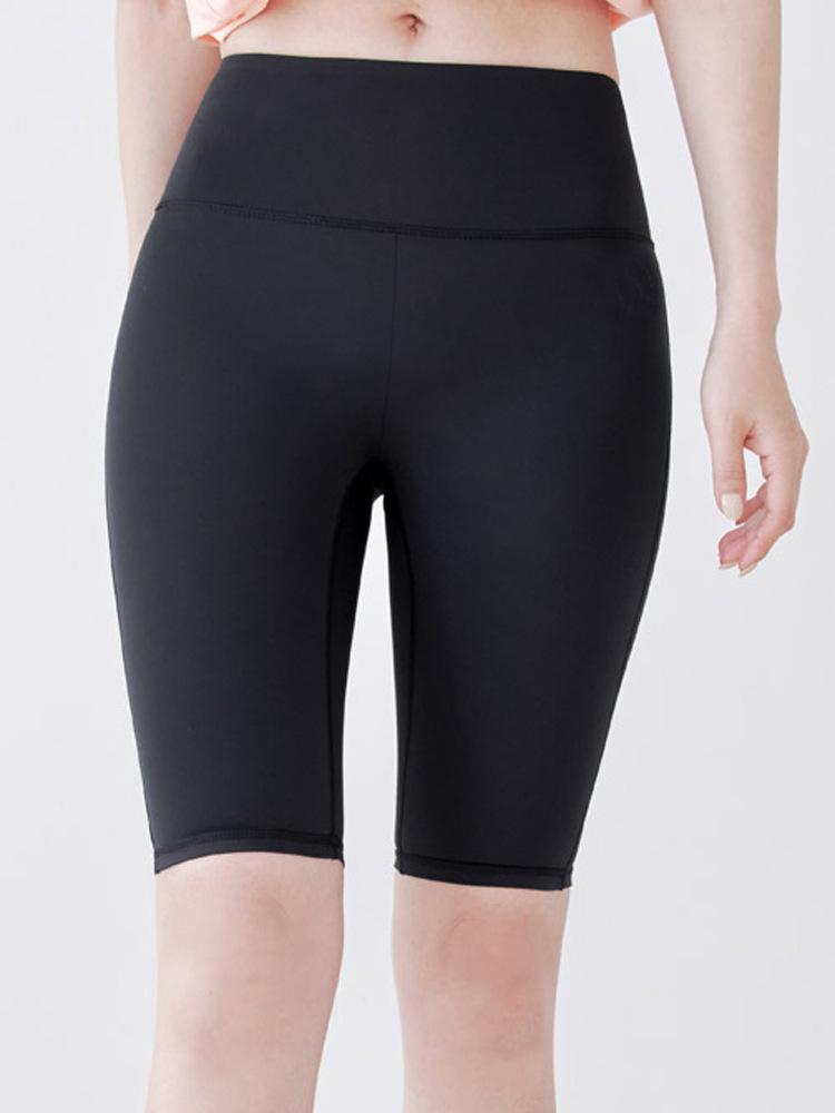 Women's Long High-Waist Quick-Dry Black Swim Trunks - Anti-Exposure, Five-Point, Sold Separately