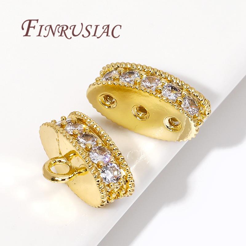 Rhodium Plated Jewelry Connectors 18K Gold Plated Bracelet End Connector,3-Strand Connector For DIY Jewelry Making Supplies