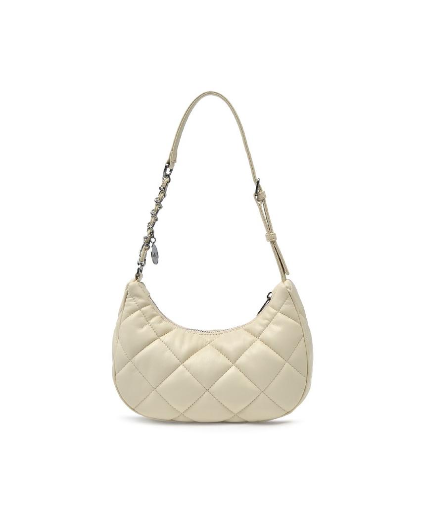 Mlb Basic Quilted Pu Hobo Bag Bos (Cream)