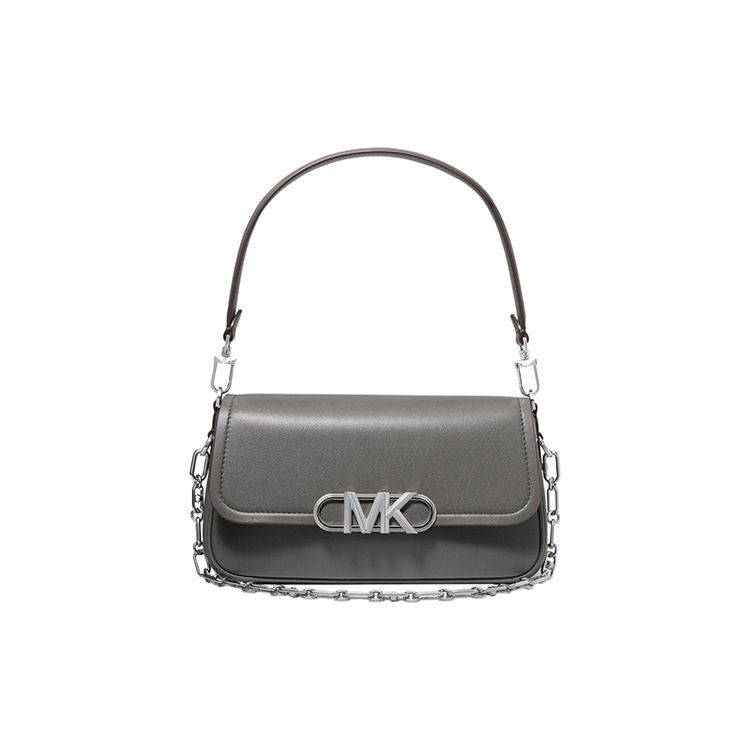 

Michael Kors Mk Parker Ланцюжок Кнопка Клапан Шкіряна Сумка-тоут На плече Жіночі сумки 30F2S7PC2L-HEATHER-GREY Basic Set (Bag+Dust Bag)