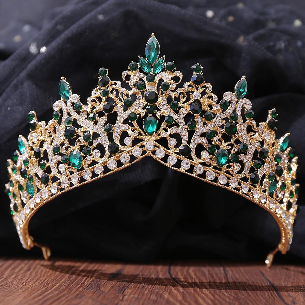 DIEZI Baroque Elegant 11 Colors Water Drop Crystal Tiara Crown Women Wedding Party Bridal Bride Flower Crown Hair Accessories