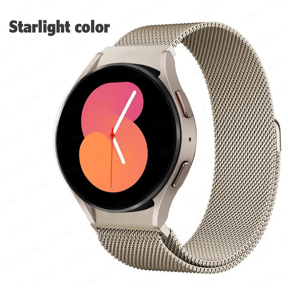 Milanese løkkebånd for Samsung Galaxy Watch 7 6/4/5 pro 44mm 40mm 45mm No Gaps Armbånd for Galaxy Watch 6 klassisk 43mm 47mm stropp