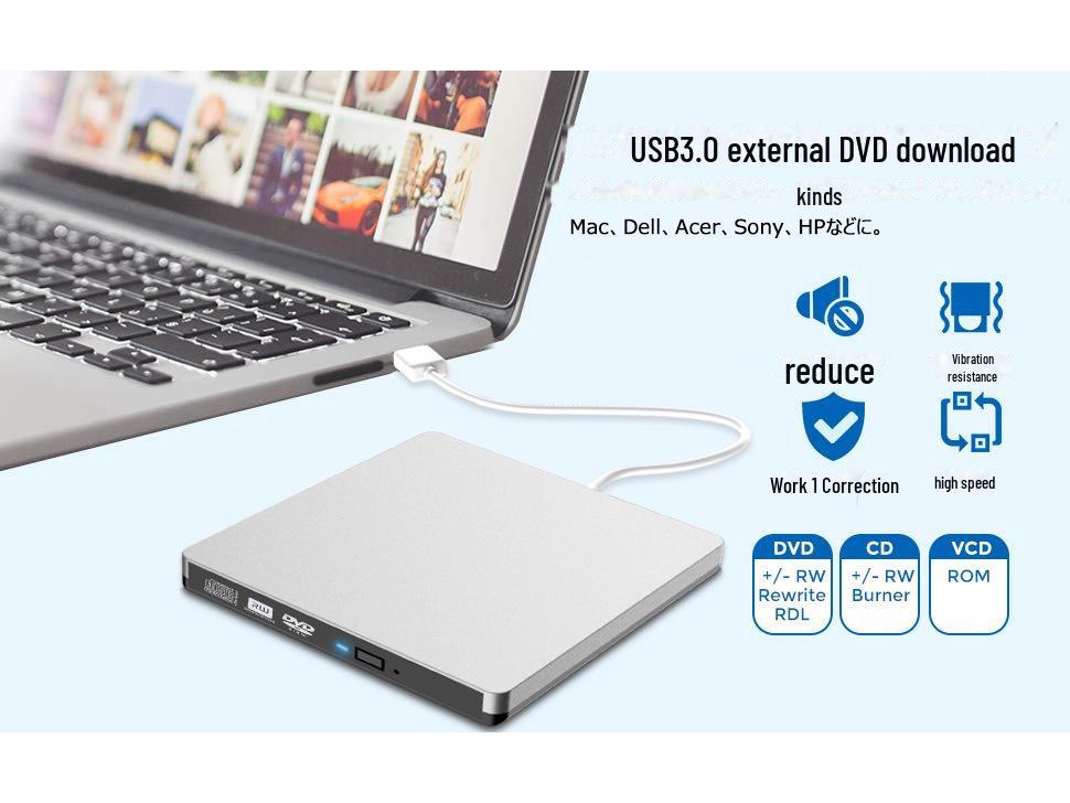 All-in-One USB External CD/DVD/VCD Burner and Reader Drive
