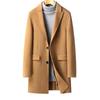 Brand New 100 Wool Lapel Double-Faced Tweed Coat Men's Long Down Detachable Liner Wool Coat Overcoat for Male
