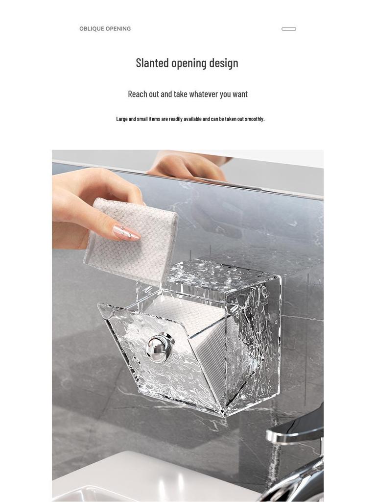 Caixa de Armazenamento de Banheiro de Parede Sem Furos com Espelho Dobrável e Porta Cotonetes à Prova de Pó.