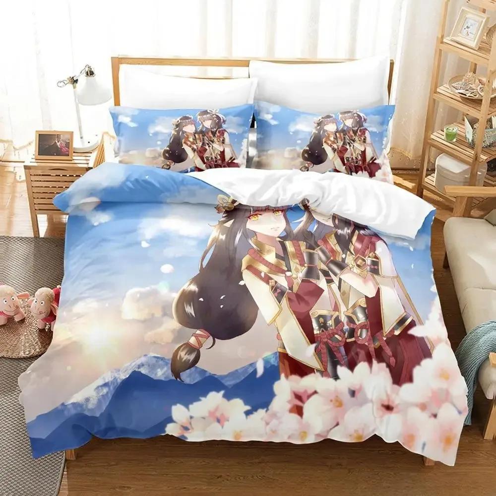 Fashion Game Monster Hunter Hinoa&Minoto Beding Set Single Twin Ful Quen King-Sized Dimensionsd Dimensions Bed Linen Set Adult People Kid Bedrom Duvet