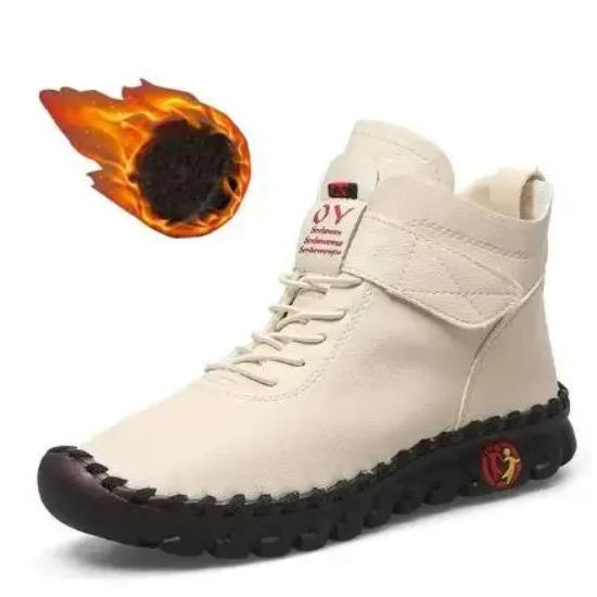 

Comemore Women s Short Leather Boots Ladies Furry Orthopedic Shoes Thick Fur Booties Woman Winter Snow Boot Botines Mujer 36