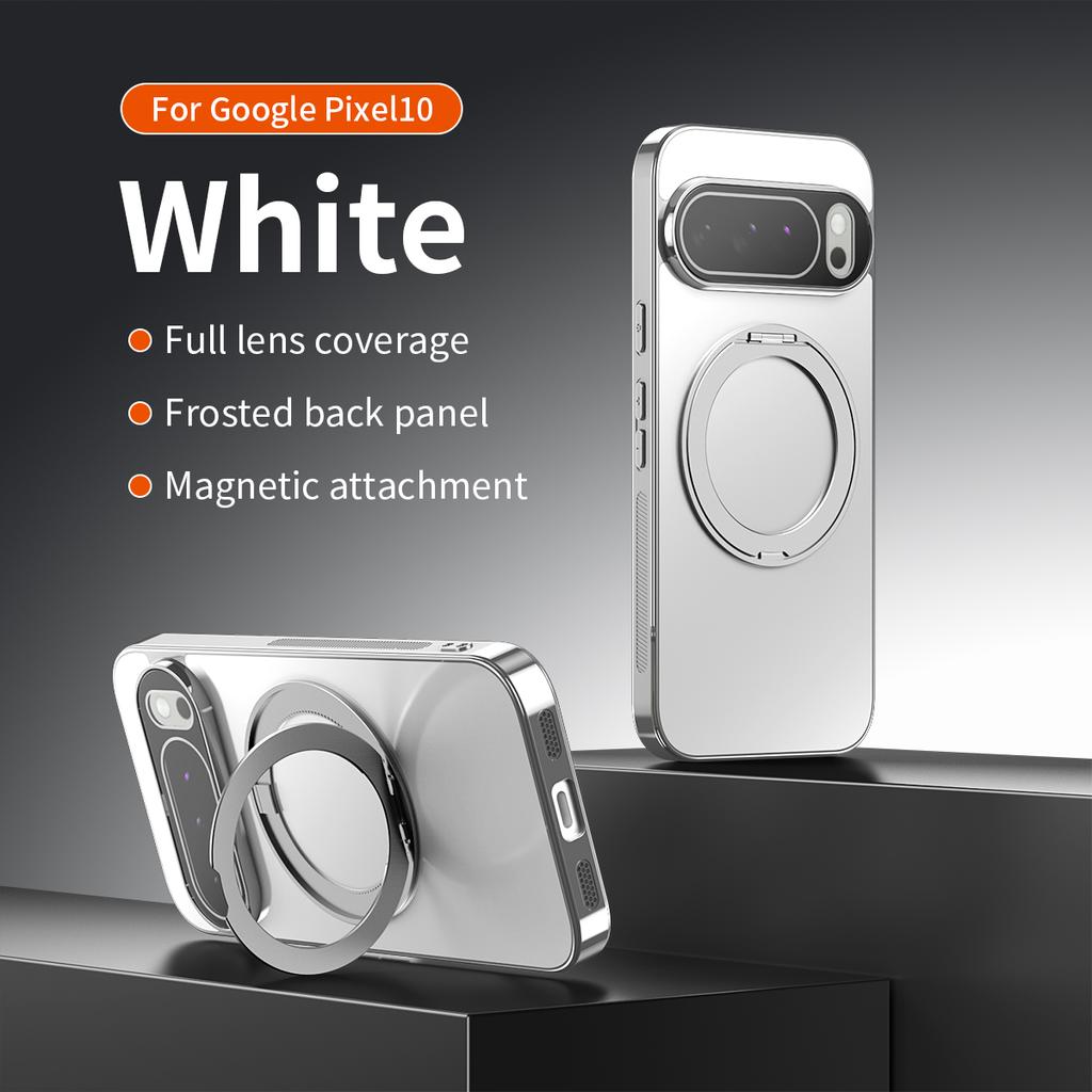 360 Rotating Kickstand Magnetic Electroplating Phone Case For Google Pixel 10 Pro Xl 9A 9 8 8A Shockproof Wear Resistant Cover