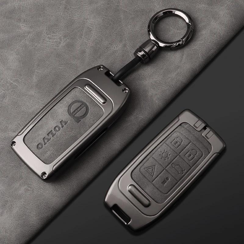 Emblems 2026 New For Volvo Zine Alloy Leather Car Key Case Cover Shell Holder For Volvo S60 S80 V60 XC60 XC70 S60L S80L V40 XC90