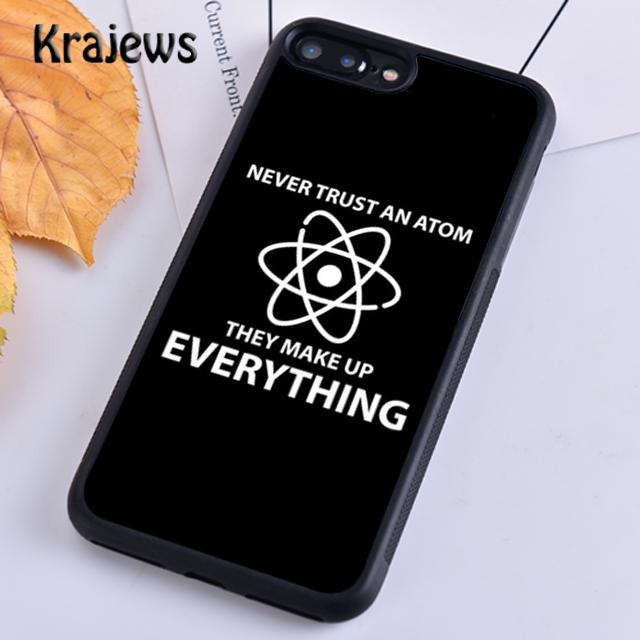 Krajews Never Trust An Atom Cool Science Phone Case For iPhone 14 5s 6s 7 8 Plus X XR XS 11 12 13 Pro Max Samsung S21 S22 Ultra