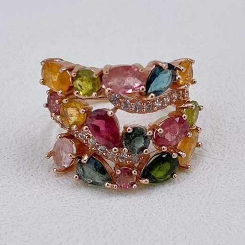 Sace Gems 925 Sterling Silver 4*6MM Natural Tourmaline Gemstone Rings for Women Engagement Cocktail Party Fine Jewelry Gift