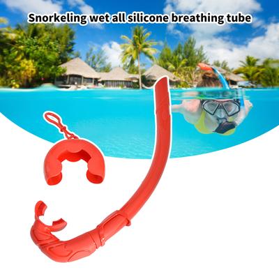 Silicone Snorkel Tube Unisex Roll Up Snorkel Wet Breathing Tube Swim Equipment for Underwater Exploration