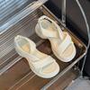 Women Round Head Sandals Summer Korean Style Student Thick Soled Lightweight Footwear Thick Bottom Casual Versatile Beach Shoes