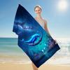 Newest Galaxy Space Big Whale Undersea Print Microfiber Beach Towel, Quick Dry Fantasy Sea Creature Towel for Beach Pool Camping