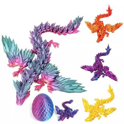 3D Printed Flying Dragon Figurine Movable Joints Chinese Dragon Figure Articulated Winged Dragon Model Fidget Toy Desktop Decoration Ornament