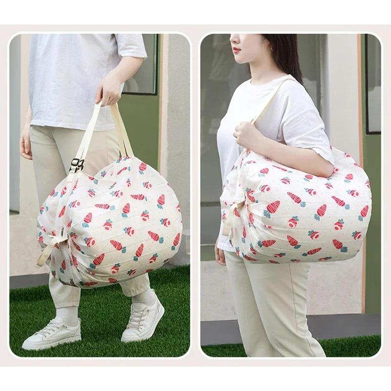 Large Foldable Shopping Bag for Grocery Shopping Travel Shoulder Bag, Portable, Thickened, Eco-friendly Supermarket Shopping Bag