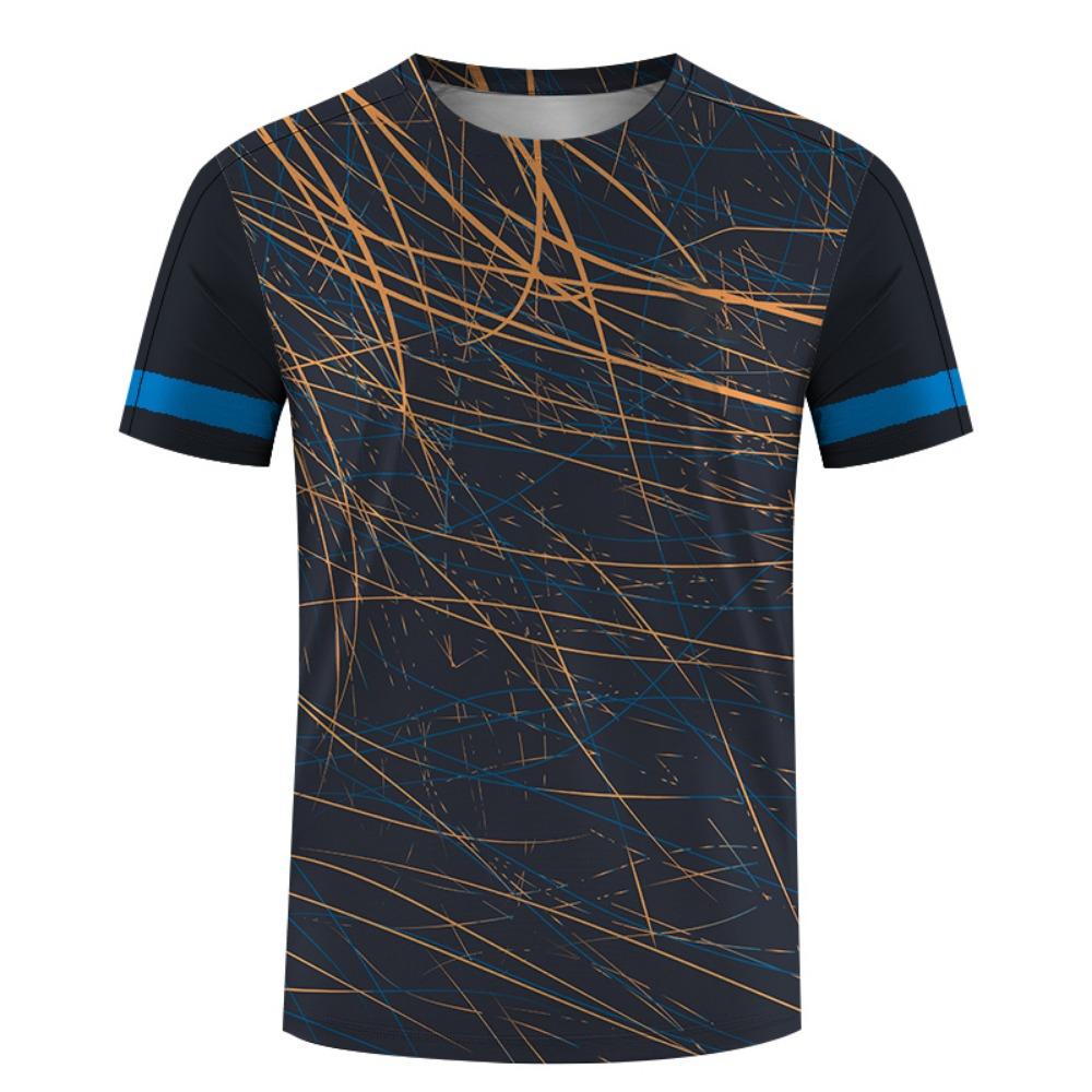 Men Gym Sportswear Summer Short Sleeve Badminton Running Training Fitness Breathable Casual Stylish Round Neck T-Shirts Tops