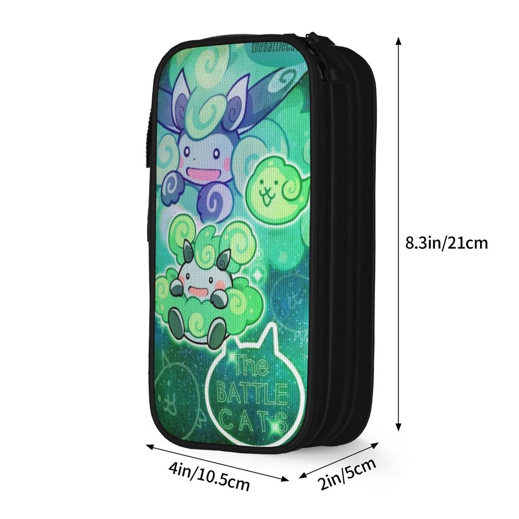 Large Capacity Pencil Pouch Battle Cats Rangers School Supplies  Double Layer Pencil Case Stationery Girl Makeup Bags
