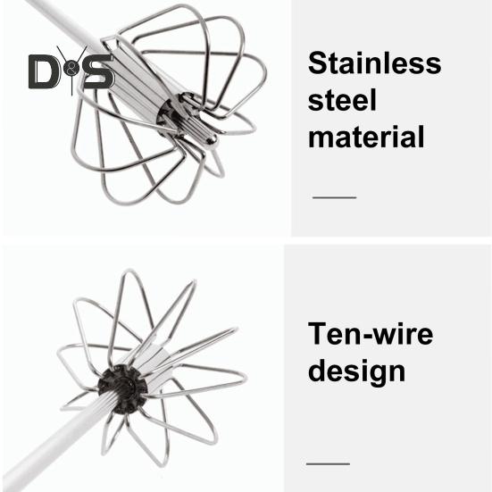 Stainless Steel Semi-Automatic Whisk Hand Push Mixer for Blending Beating Eggs Sauces Batter Egg Beater