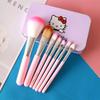 Hello Kitty Cosmetic Brush Kit With Synthetic Hair Sevenpiece Travel Friendly Makeup Tools