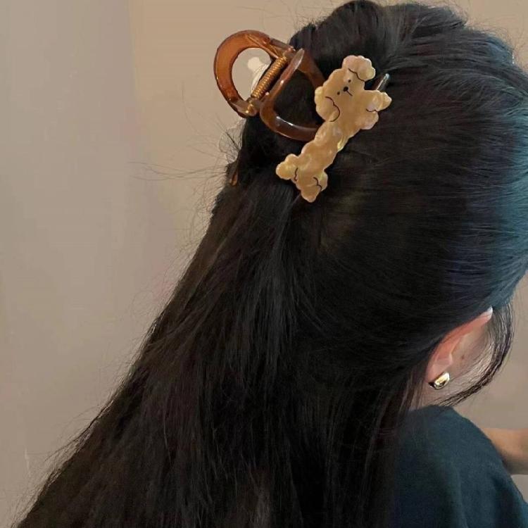 Acetic Acid Cartoon Dog/Cats Hair Claw Clip for Girls Animal Claw Clip Hair Styling Clip Elegant Hair Clamp for Daily Wear