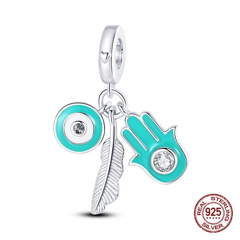 Original Charms Copper Devil'S Eye Series Charm Beads Fit 3Mm Original Bracelet For Women Diy Jewelry Gifts Making