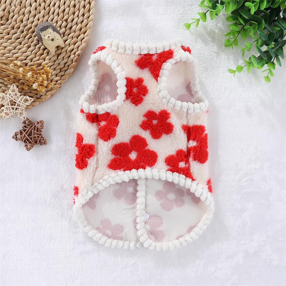 Kamizelka z wełny jagnięcej Jesień i Zima Pogrubiona Ciepła Ubranka dla Psa Psa Kota Sweterek Średnie i Małe Psy Francuski Buldog Gwiazda