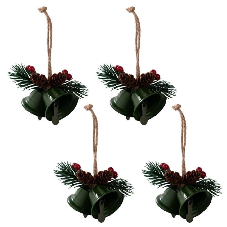 4 Pcs Christmas Ornament Bells Christmas Bells Metal Decorative Bells for Holiday Wedding Party Decoration