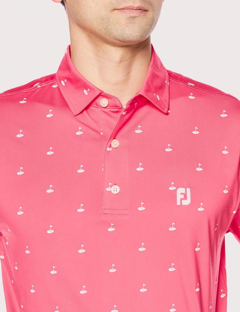 FootJoy Golf Print Lyle Cape Size S Men's Shirt, Red, (FJ-S21-S04)