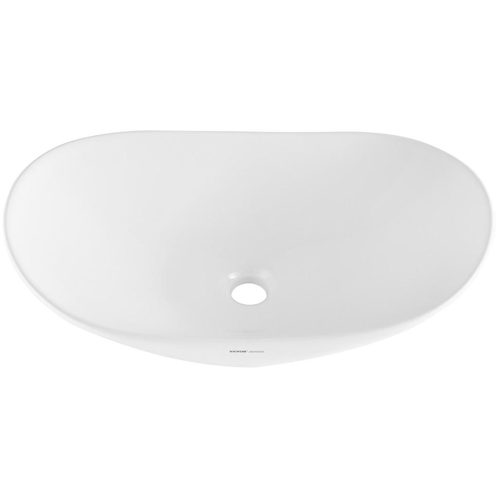 Modern Ceramic Vessel Sink 23.3" x 14.2" Bathroom Vanity Bowl Countertop