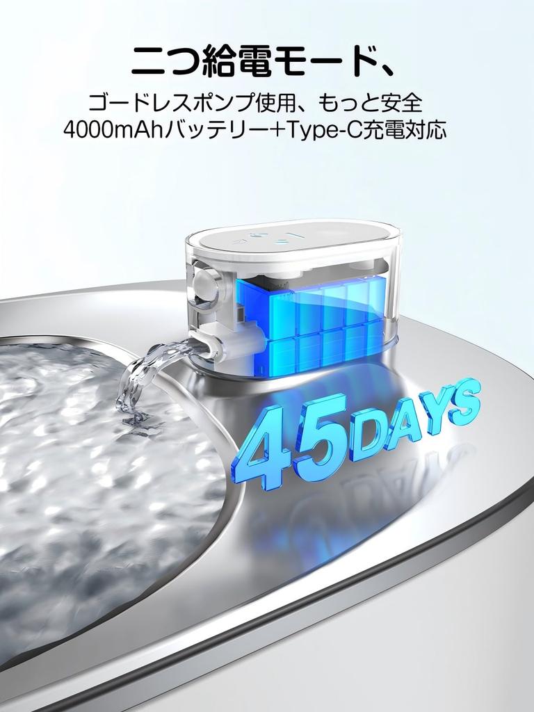 FEELNEEDY Rechargeable Cat Water 4L with 6 Activated Carbon Smart Pet Automatic Water Dispenser with Motion 3 Water Dispensing Wireless Stainless