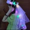 Bridal Mesh Bride Crown Headbands Korean Bride Headwear Women Wedding Veil LED Light Bride Veil