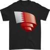 Curled Bahrain Flag Bahraini Day Football Mens T-Shirt 100% Cotton