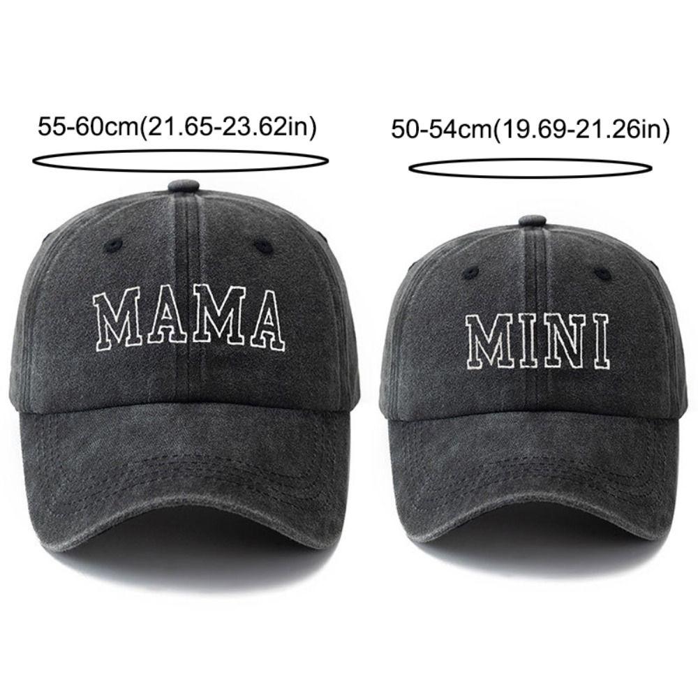 Fashion Washed Cotton MAMA MINI Embroidery Caps Vintage Breathable Baseball Cap Adjustable Outdoor Sunscreen Hats