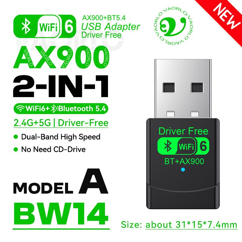 

AX900 WIFI6 USB Адаптер 2 В 1 Bluetooth 5.4 Двохдіапазонний 2.4G&5G 900 Мбіт/с WiFi 6 802.11AX Міні Бездротовий Картридер Для WIN 10/11 BW14