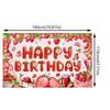 Red Strawberry Party Background Polyester Poster Photo Props  Photo Booth