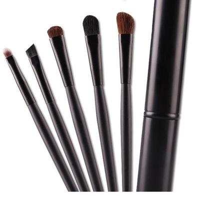 5 adet Mini Göz Makyajı Fırça Seti Seyahat Taşınabilir Alüminyum Kova Göz Farı Eyeliner Kaş Fırçası Dudak Makyajı