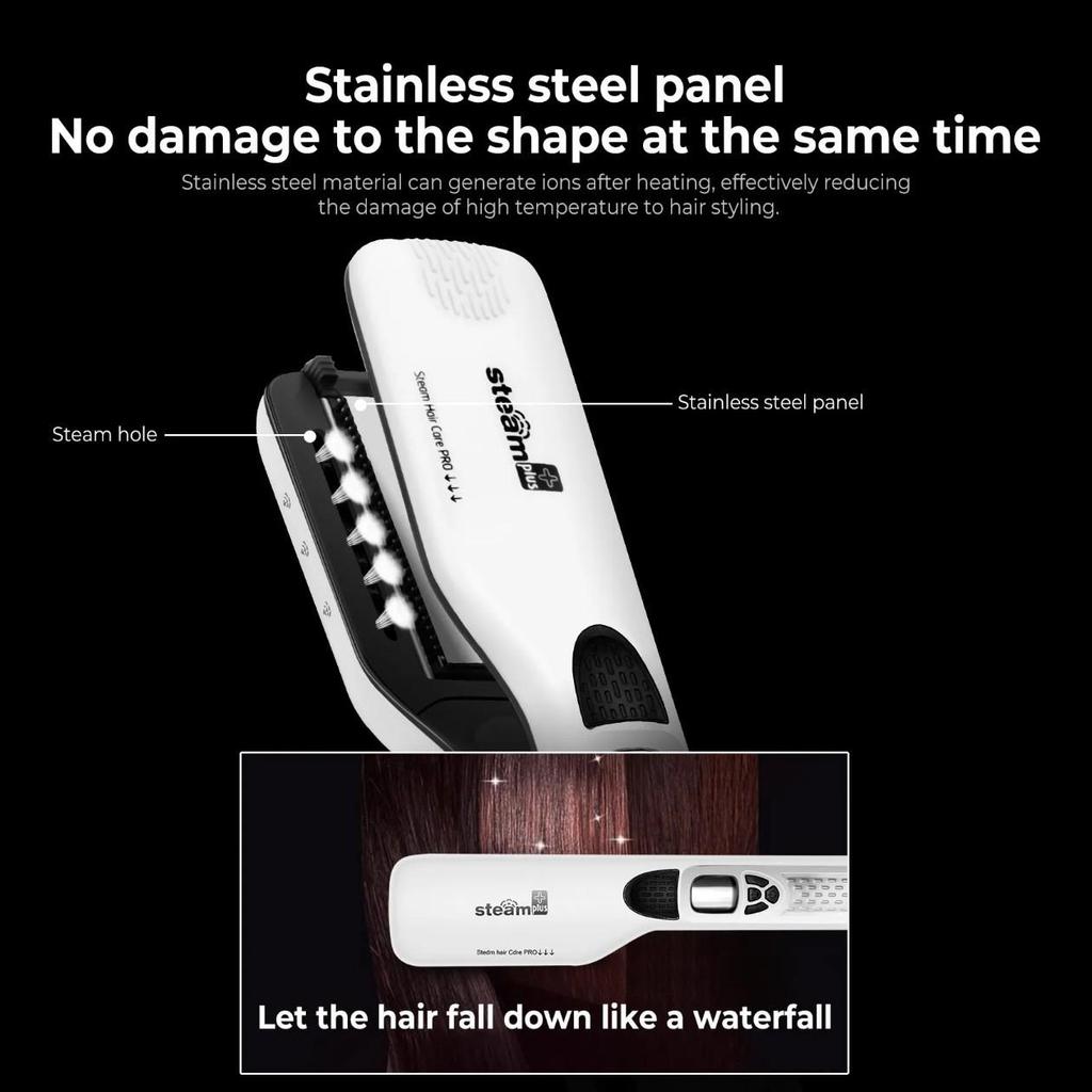 Steam Multifunctional Straightener & Curler: Wide Plate, Hot Sale
