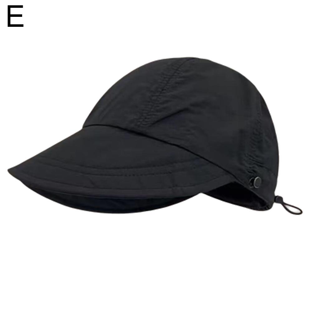 Foldable Wide Brim Ponytail Sun Hat Drawstring Adjustable Cap Summer Quick-dry Visor Fisherman CapFor Women Beach Hat