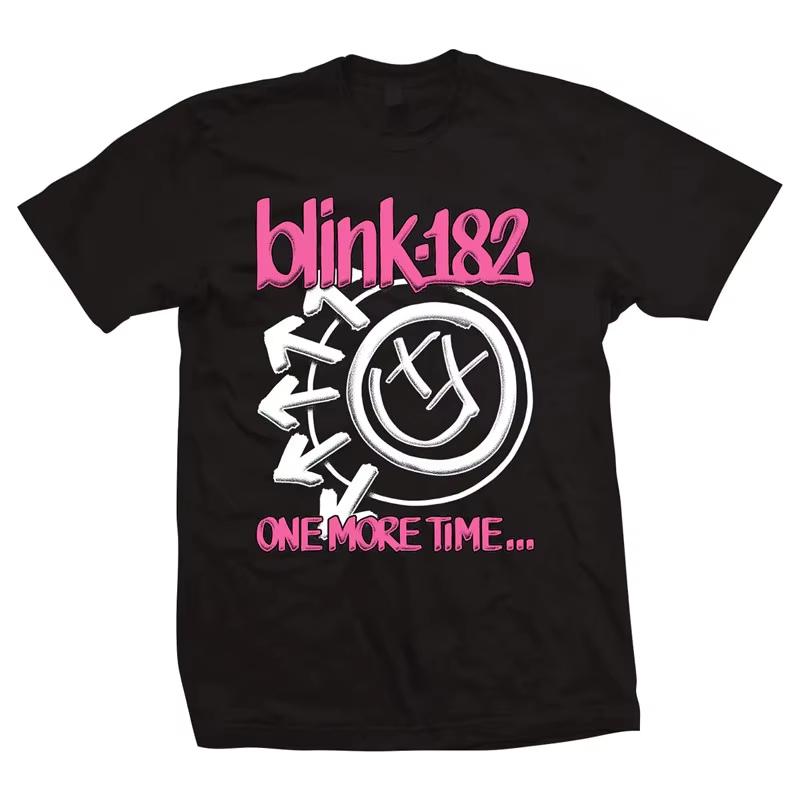 

2026 Blink 182 Punk Bands Smiling Face Retro Loose Oversized Trendy Hiphop Rock Tshirt Ins Y2k 2XL