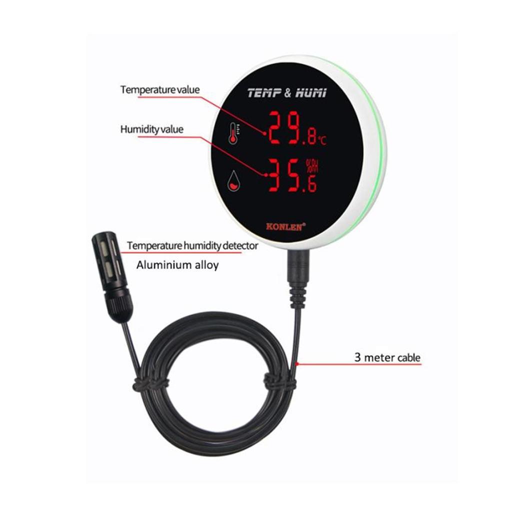 Tuya WIFI Hygrometer Thermometer Temperature Humidity Sensor With 3 Meter External Probe Smart Life Digital Monitor Remote Alarm