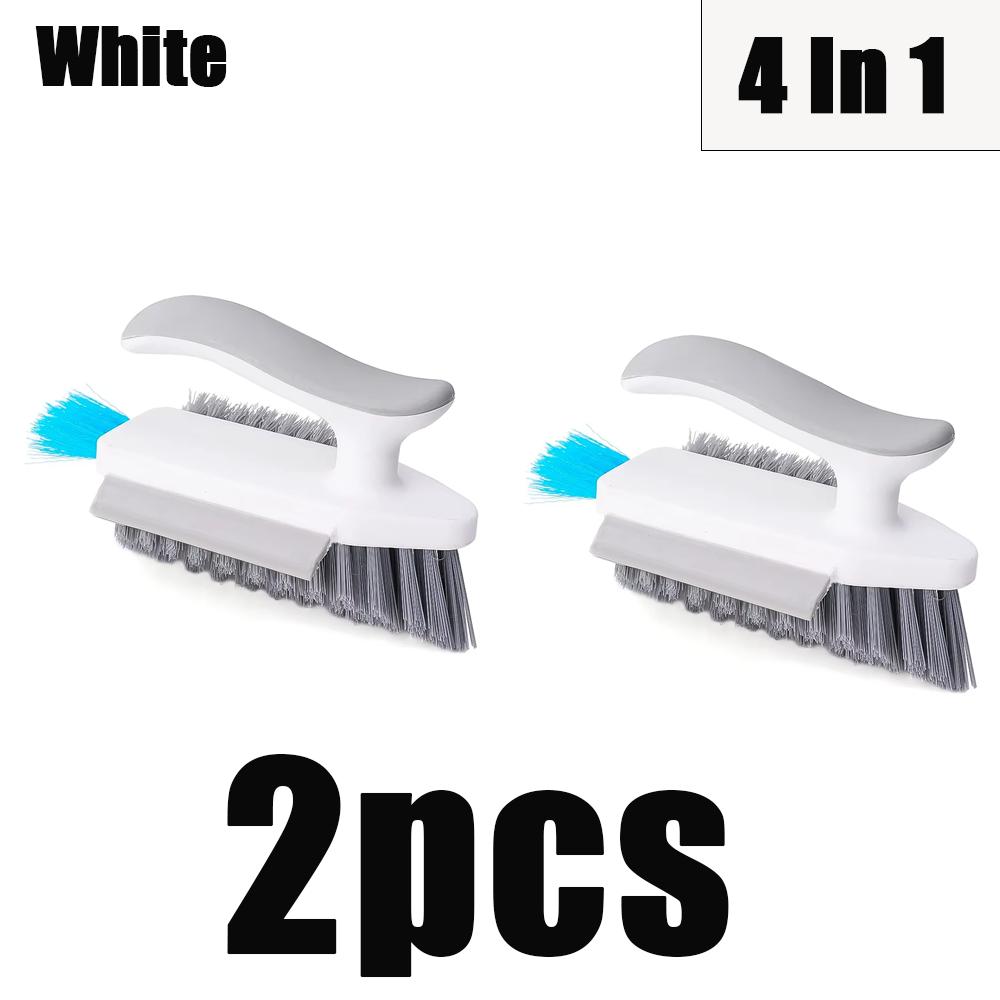 1/2pcs 4 In 1 V-Shape Scrubber Brush For Kitchen Bathroom Tile Floor Gap Window Groove Wall Corner Toilet Brushes Cleaning Tools