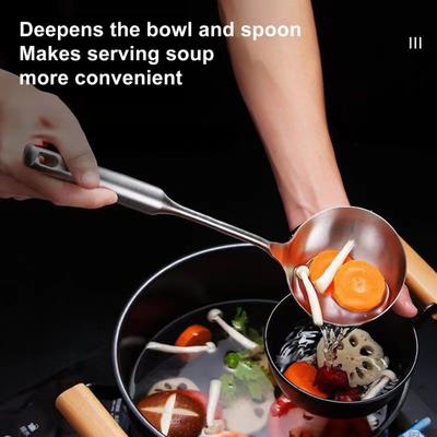 Espátula Turner de Aço Inoxidável Resistente ao Calor Concha de Sopa Conjunto de Espátulas Cabo Antiderrapante Utensílios de Cozinha