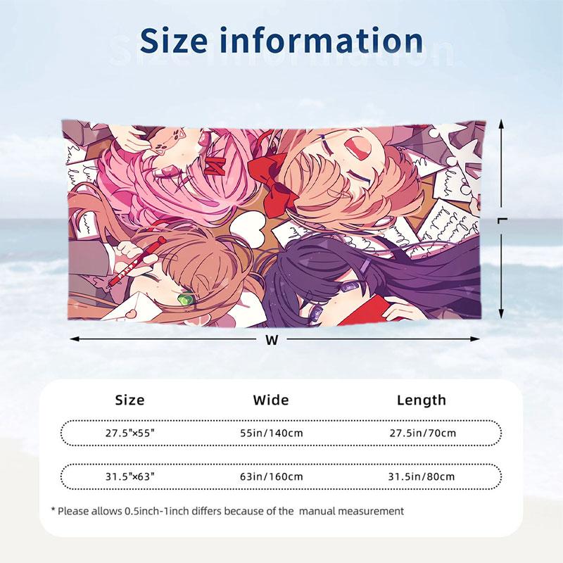 Large Beach Towel Quick Dry Absorbent Towel For Beach IndoorDoki Doki Literature Club