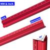 Precision Metric & Imperial Marking V-Ruler,Carpentry Paint Line Ruler - Woodworking Parallel/Vertical Line Scribe Marking Gauge