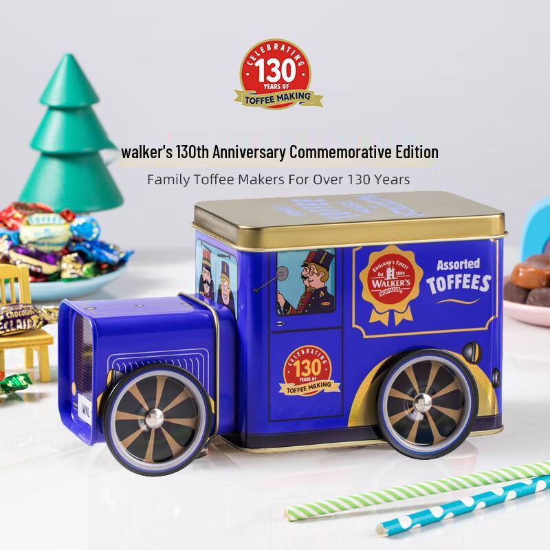 Walkers UK Imported Assorted Toffee in Blue Toy Car Tin, 158g