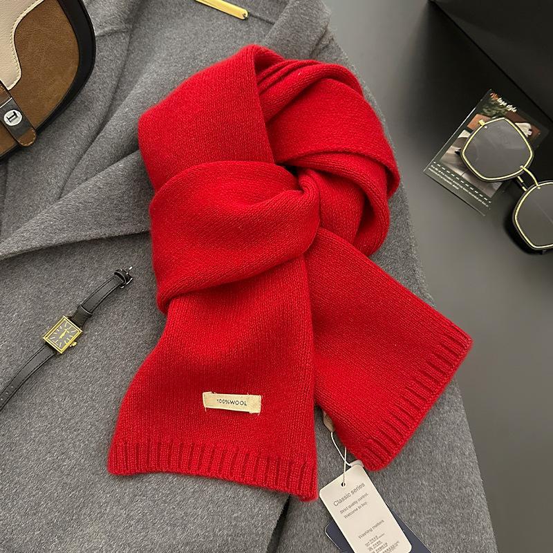 18-color scarf women's winter high-end soft waxy season warm thickened knitted wool couple scarf Korean