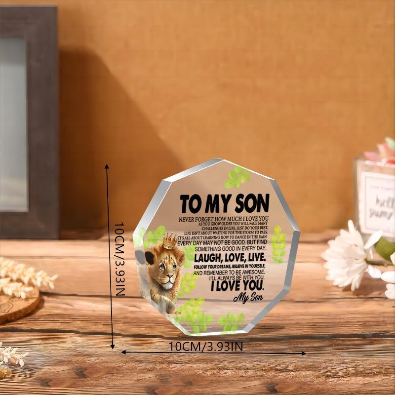 "To My Son" Clear Acrylic Sign - Heartfelt Gift from Mom for All Occasions